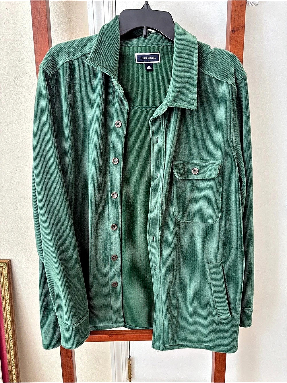 Club Room Green Corduroy Shirt Jacket Size Medium